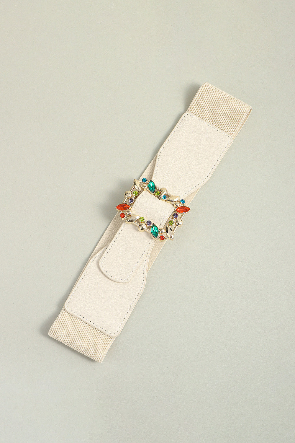 Multicolored Leaf Buckle Elastic Belt CaRaUaNa Fashion