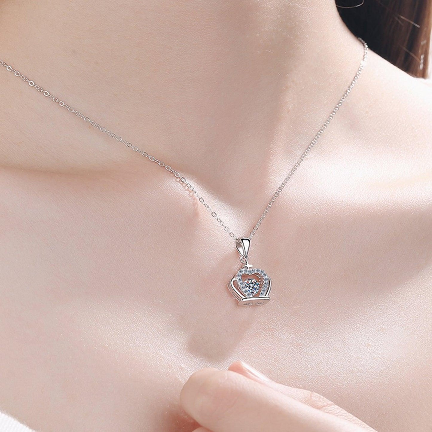 Moissanite Crown 925 Sterling Silver Necklace Carauana Store