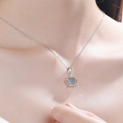 Moissanite Crown 925 Sterling Silver Necklace Carauana Store