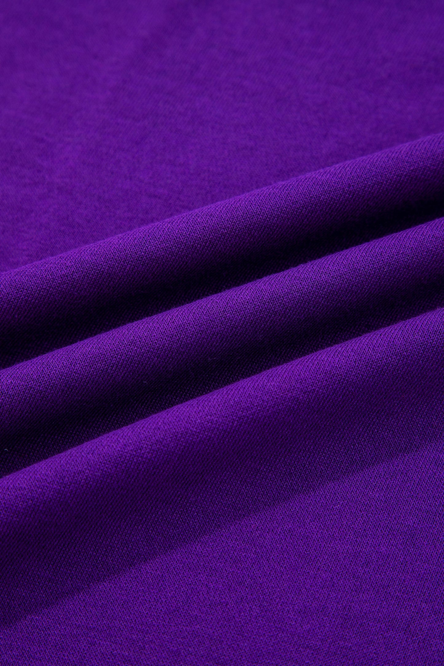 Tillandsia Purple Varsity Contrast Banded Sleeve Shift Sweatshirt Dress