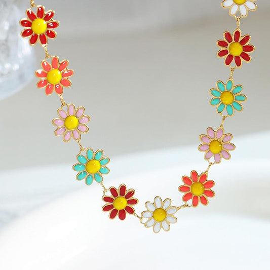 Titanium Steel Oil Drip Flower Bracelet Carauana Store