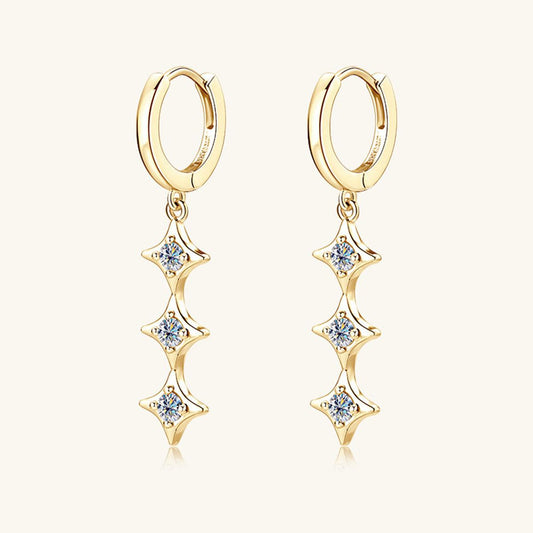 Moissanite 925 Sterling Silver Geometric Shape Earrings Carauana Store