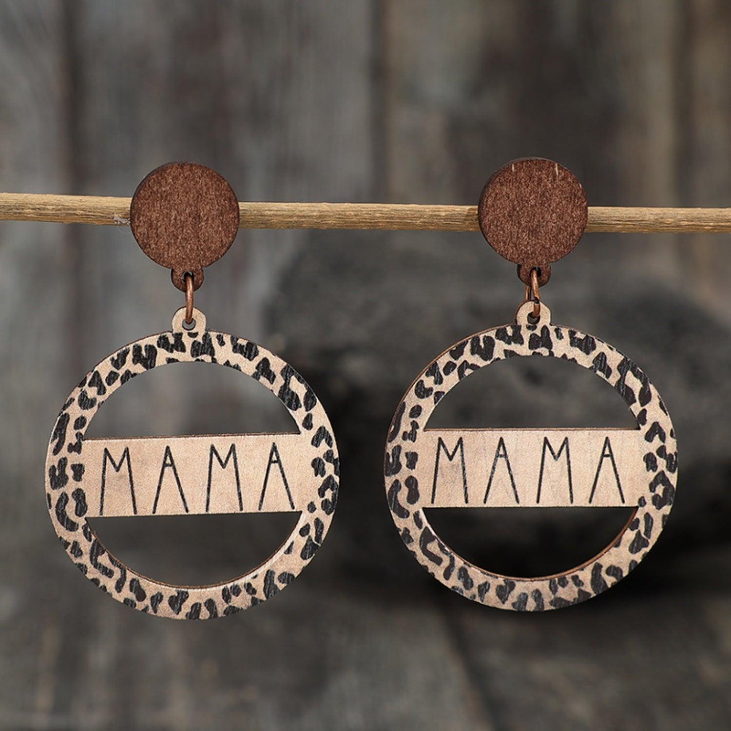 Alloy Wooden Dangle Earrings CaRaUaNa Fashion