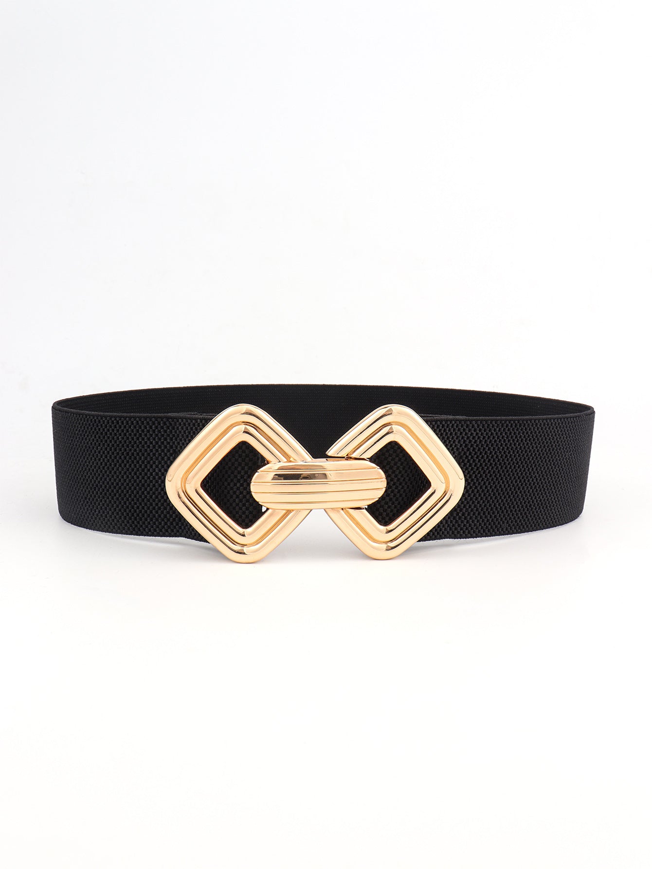 Geometric Buckle Elastic Wide Belt Carauana Store