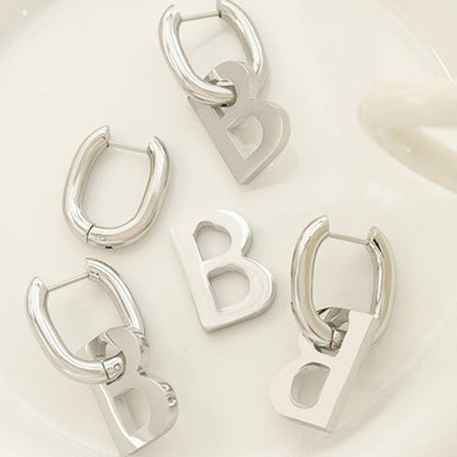 Letter B Titanium Steel Earrings CaRaUaNa Fashion