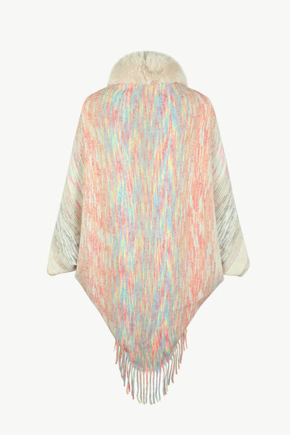 Open Front Fringe Hem Poncho Carauana Store