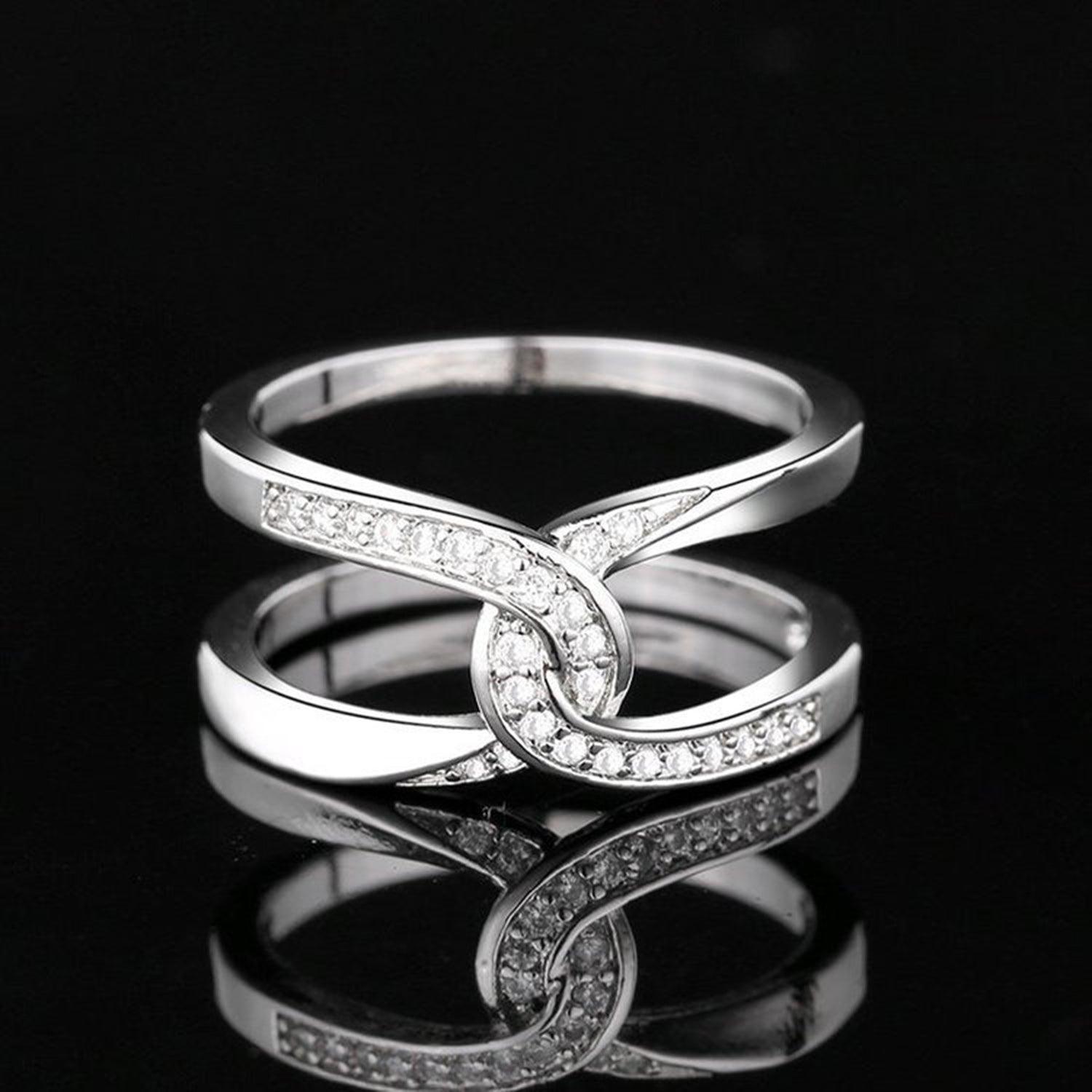Twisted Inlaid Zircon Double-layered Ring Carauana Store