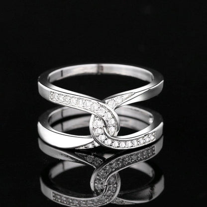 Twisted Inlaid Zircon Double-layered Ring Carauana Store