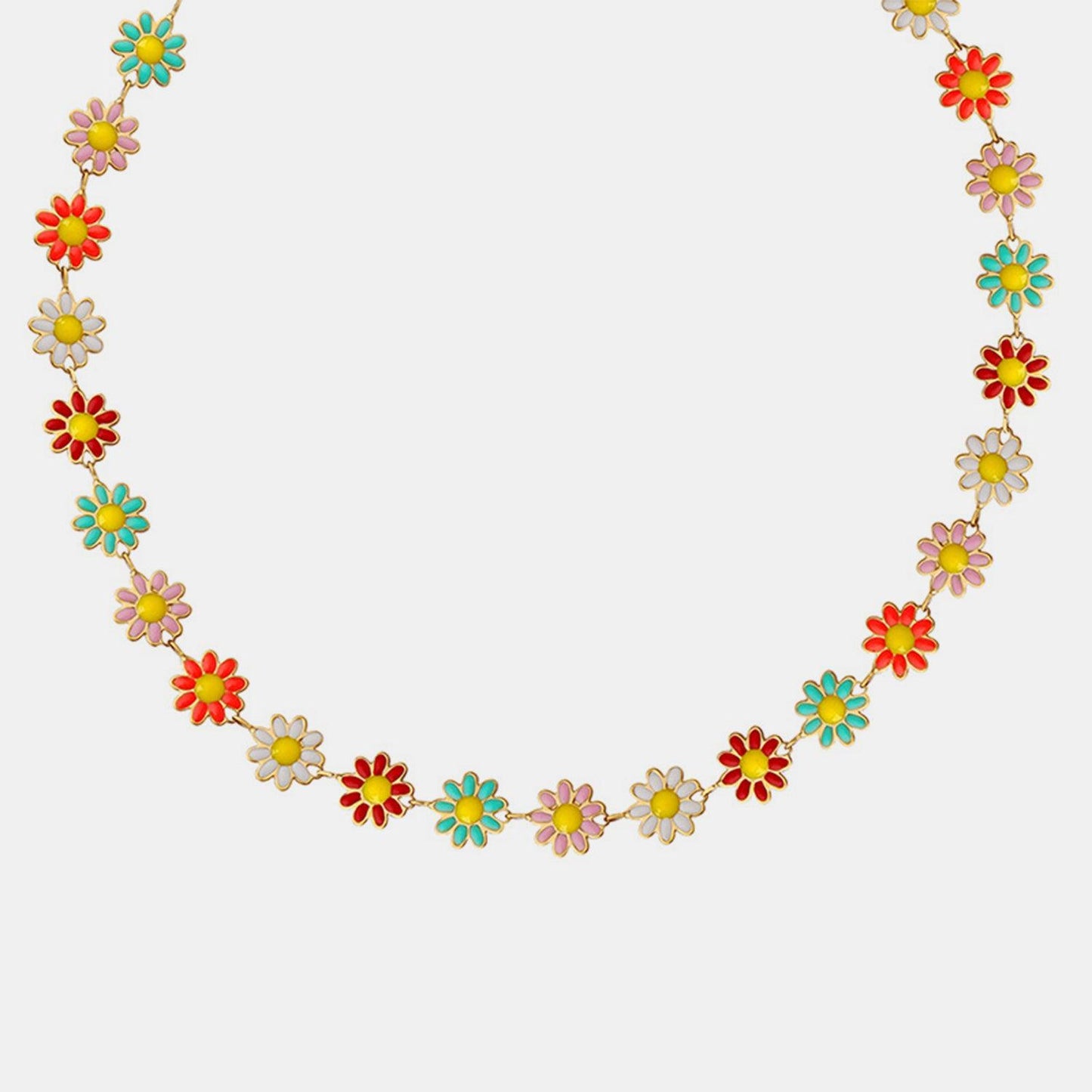 Titanium Steel Oil Drip Flower Necklace Carauana Store