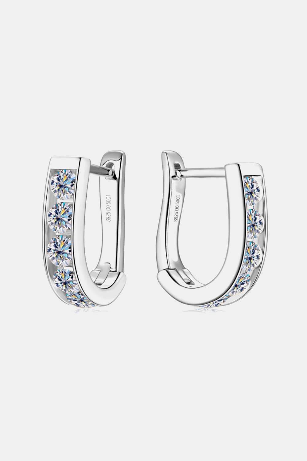 1 Carat Moissanite 925 Sterling Silver Earrings Carauana Store