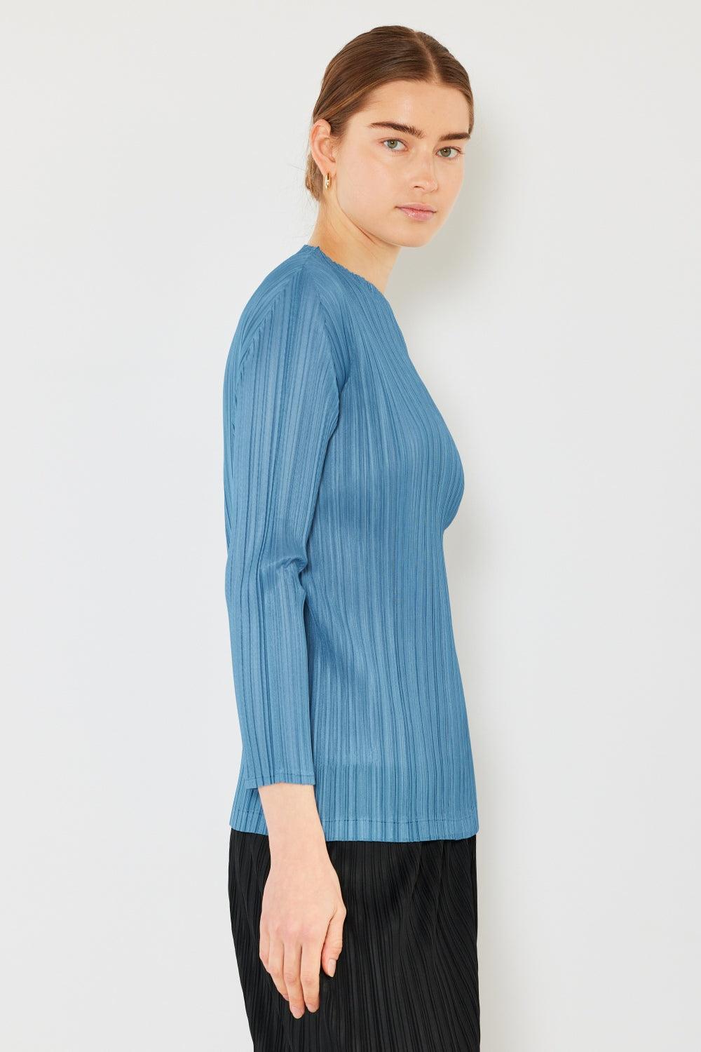 Marina West Swim Pleated Long Sleeve Boatneck Top Carauana Store