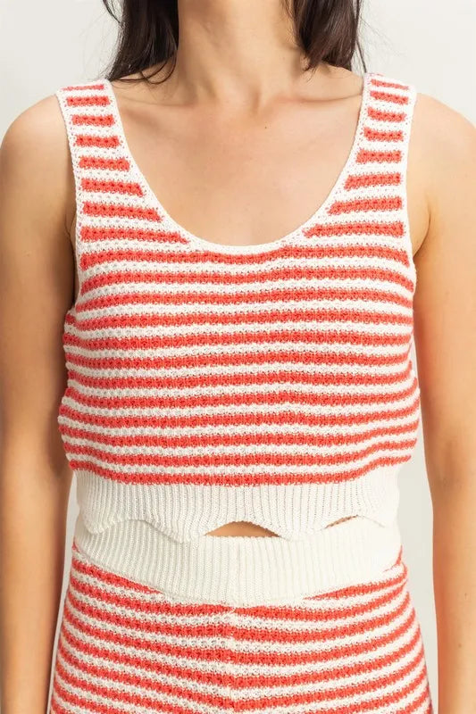 HYFVE Striped Cropped Tank and Shorts Set Carauana Store