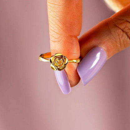 Rose Shape 18K Gold-Plated Ring Carauana Store