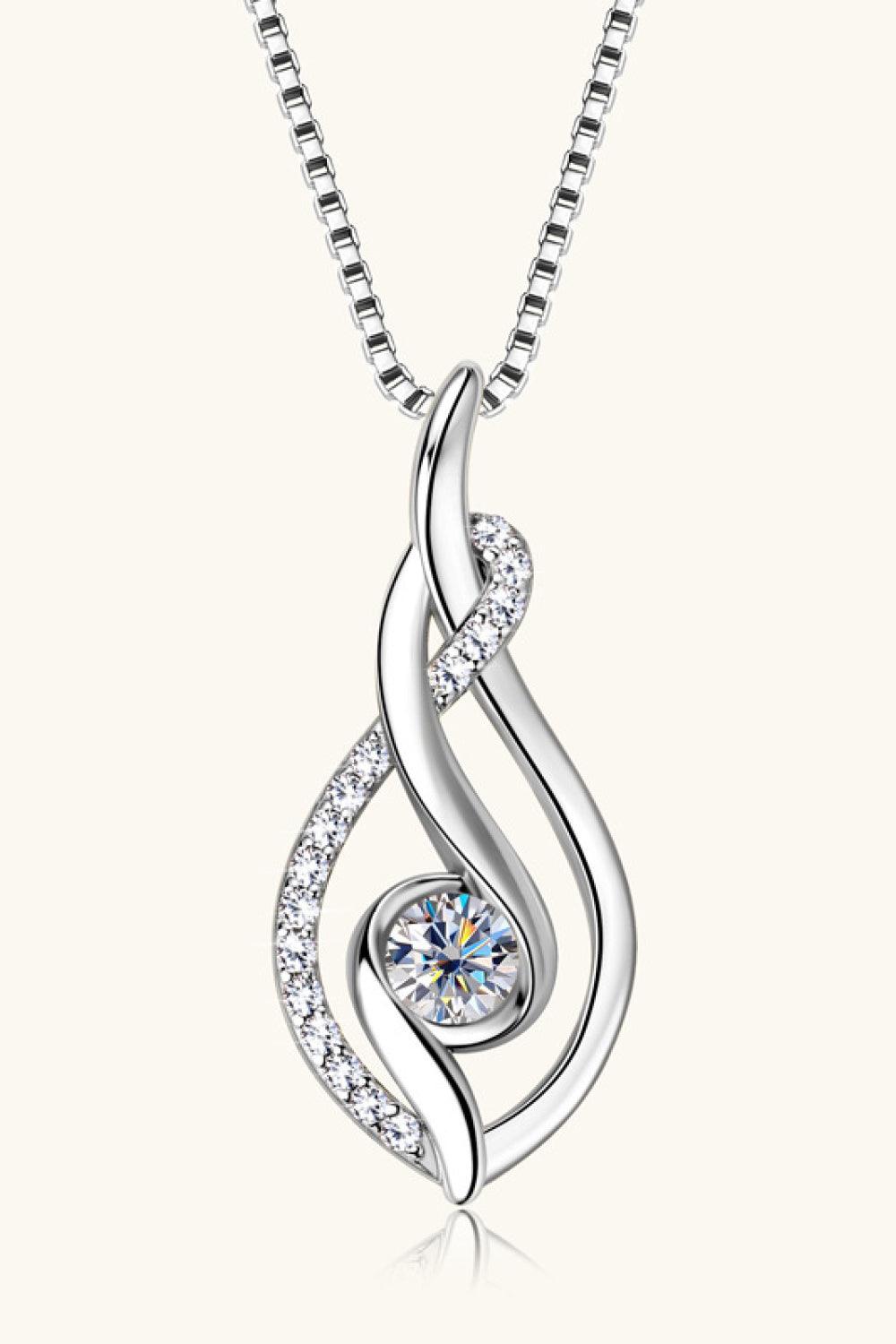 Moissanite 925 Sterling Silver Necklace CaRaUaNa Fashion