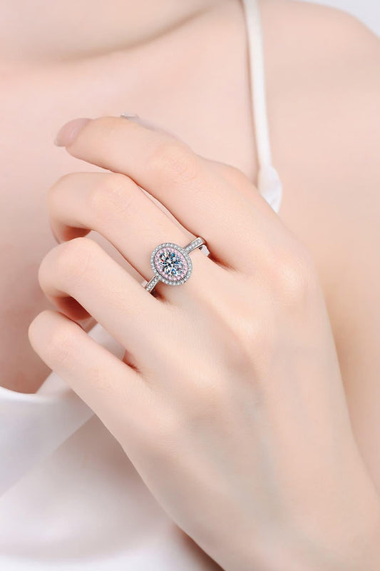 1 Carat Moissanite 925 Sterling Silver Halo Ring Carauana Store