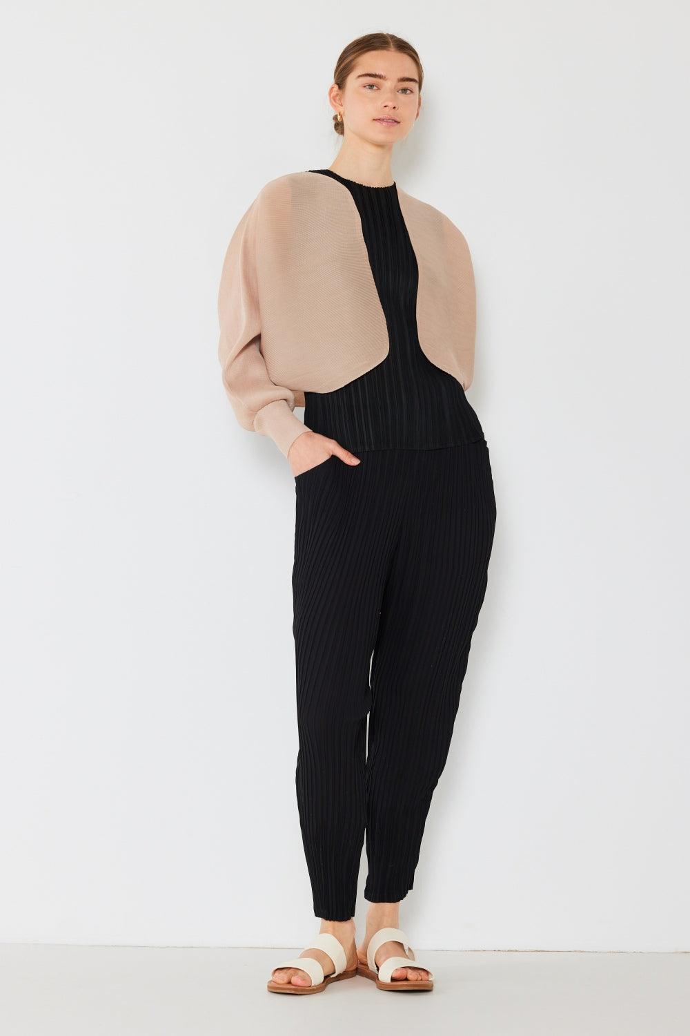 Marina West Swim Rib Pleated Puff Sleeve Bolero Cardigan Carauana Store