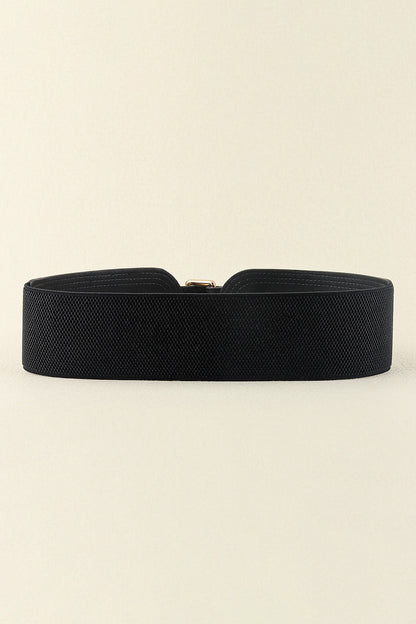 Elastic Wide PU Belt CaRaUaNa Fashion