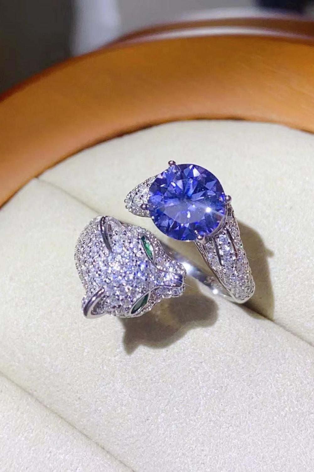 2 Carat Moissanite Adjustable Animal Bypass Ring Carauana Store