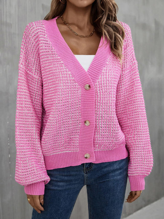 Angel Wings V-Neck Dropped Shoulder Cardigan Carauana Store