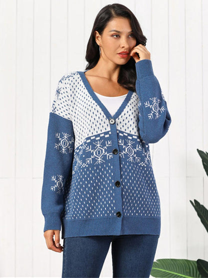 Snowflake Button Down Cardigan Carauana Store