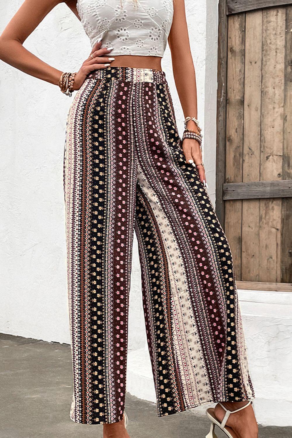 Floral High Waist Wide Leg Pants Carauana Store