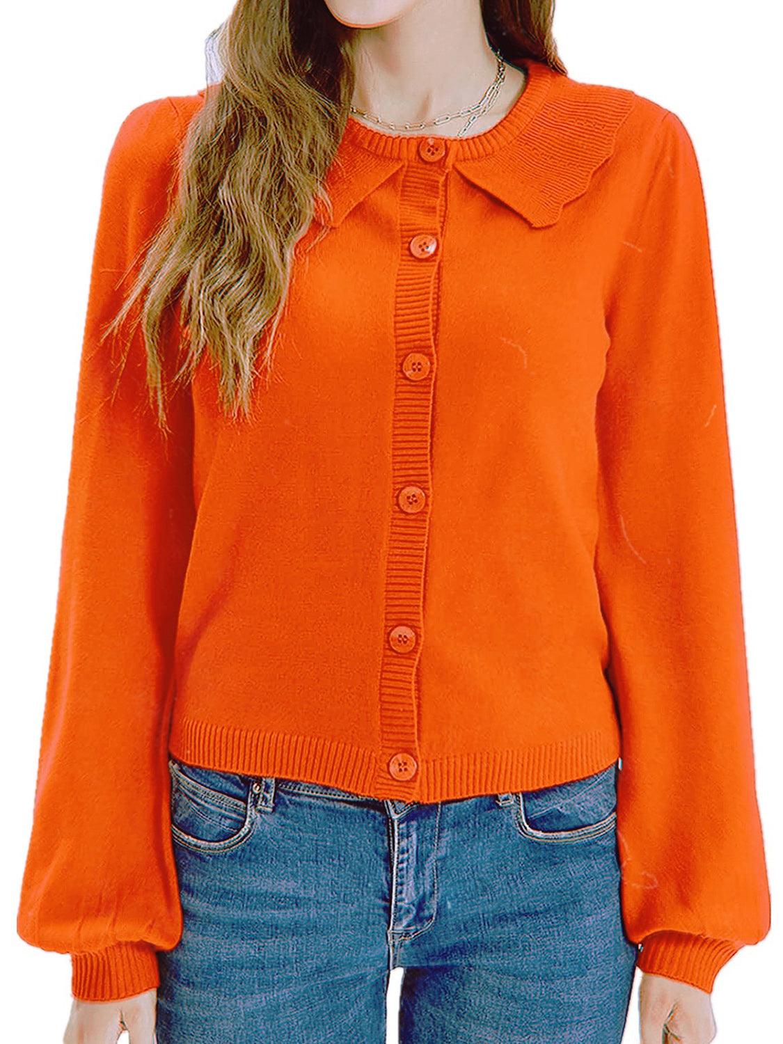 Collared Long Sleeve Button Down Cardigan Carauana Store