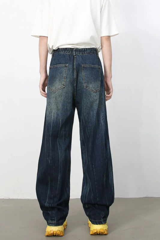 Men's High Waist Washed Jeans Carauana Store