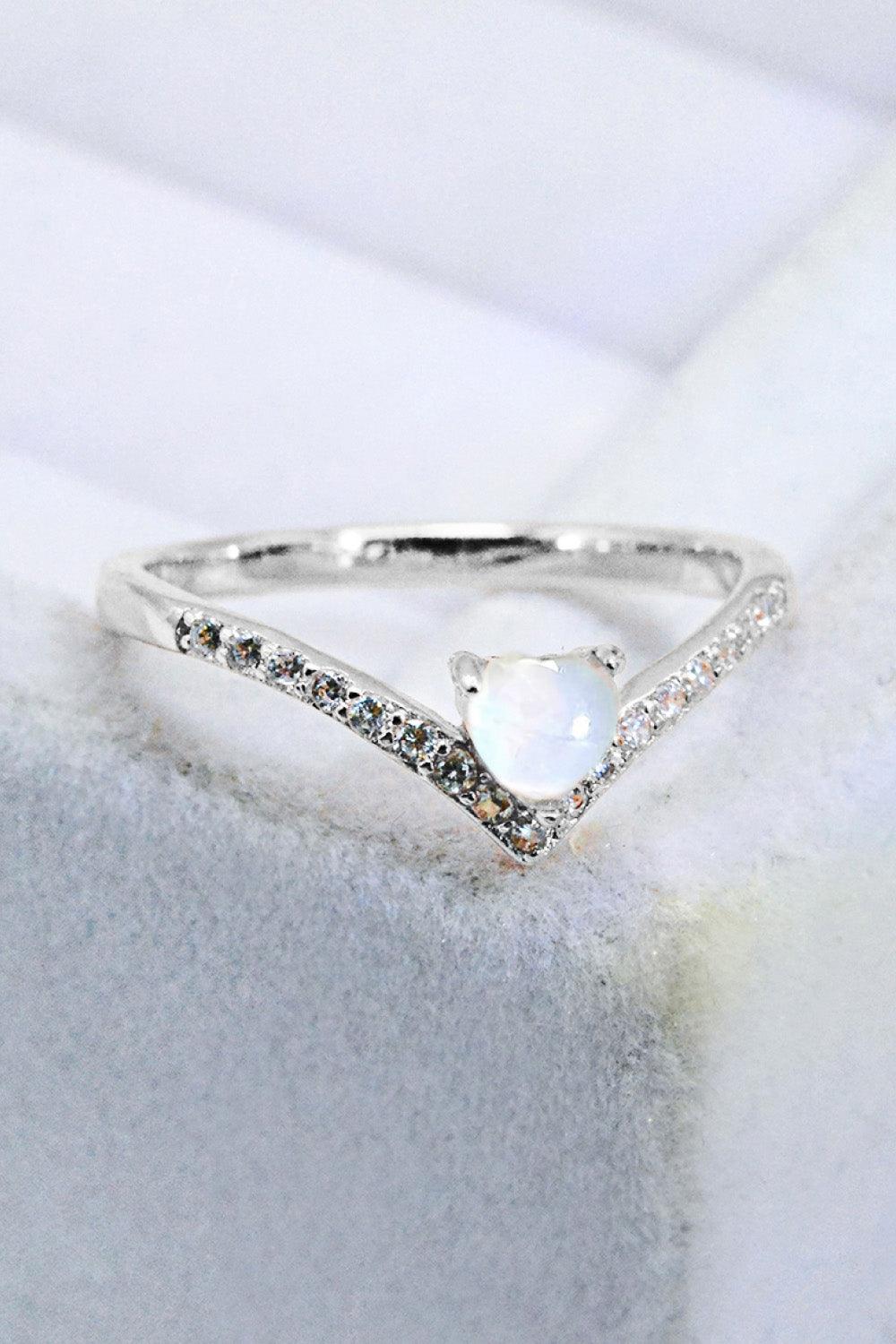 Moonstone Heart-Shaped Ring Carauana Store