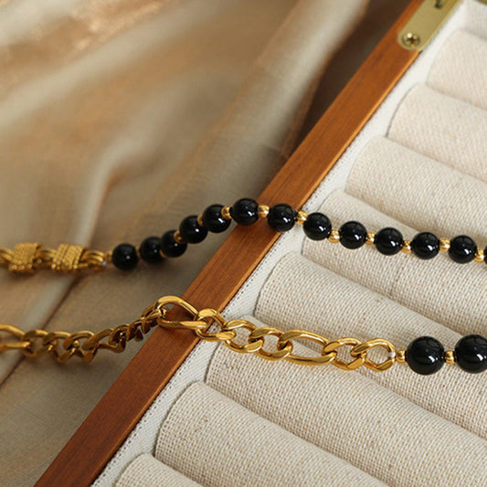 Bead Detail Chunky Chain Necklace Carauana Store