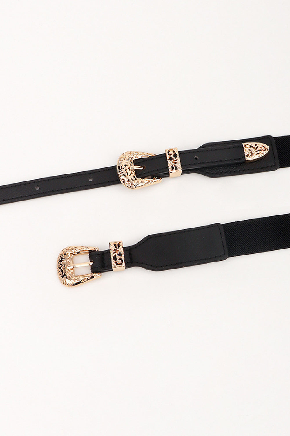 Double Buckle Elastic Belt CaRaUaNa Fashion