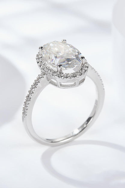 4.5 Carat Moissanite Halo Ring CaRaUaNa Fashion