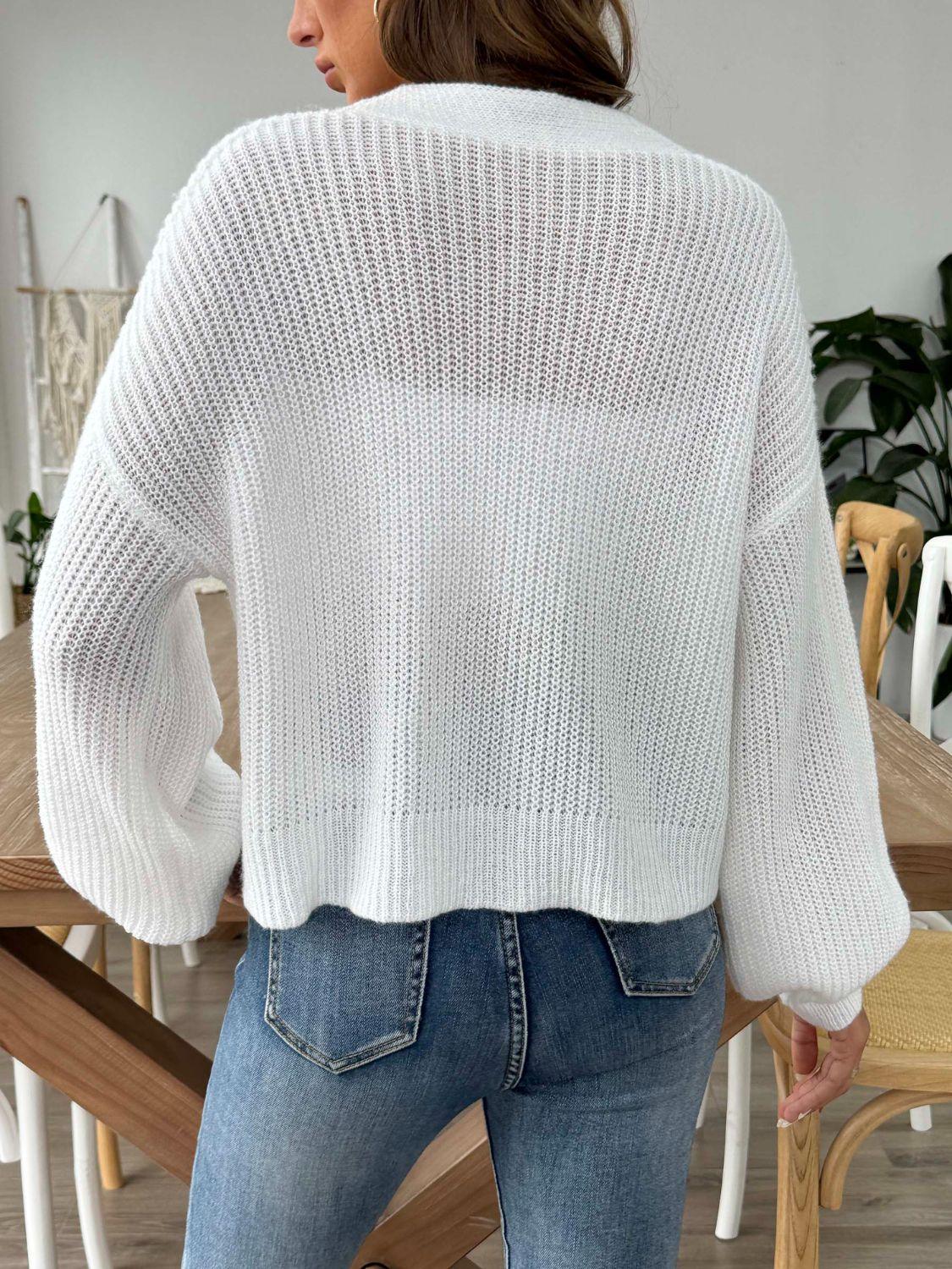 V-Neck Button Up Long Sleeve Cardigan Carauana Store