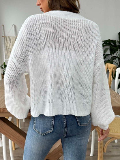 V-Neck Button Up Long Sleeve Cardigan Carauana Store