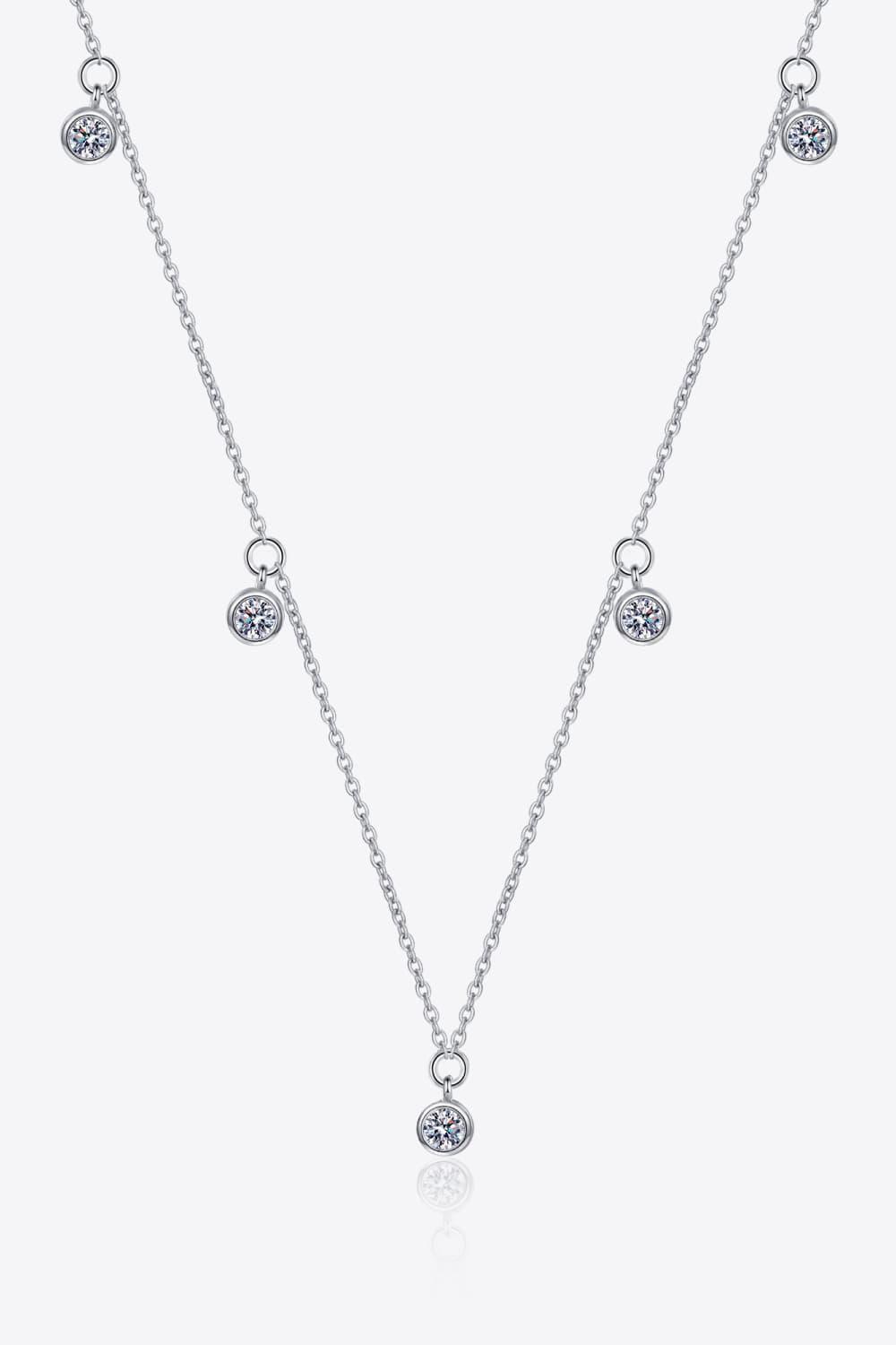 Moissanite Rhodium-Plated Necklace Carauana Store