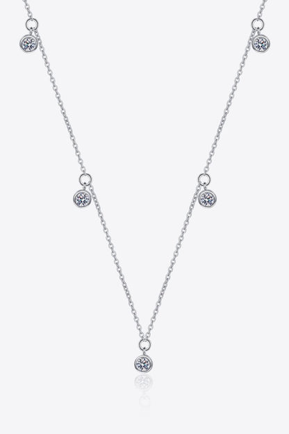 Moissanite Rhodium-Plated Necklace Carauana Store