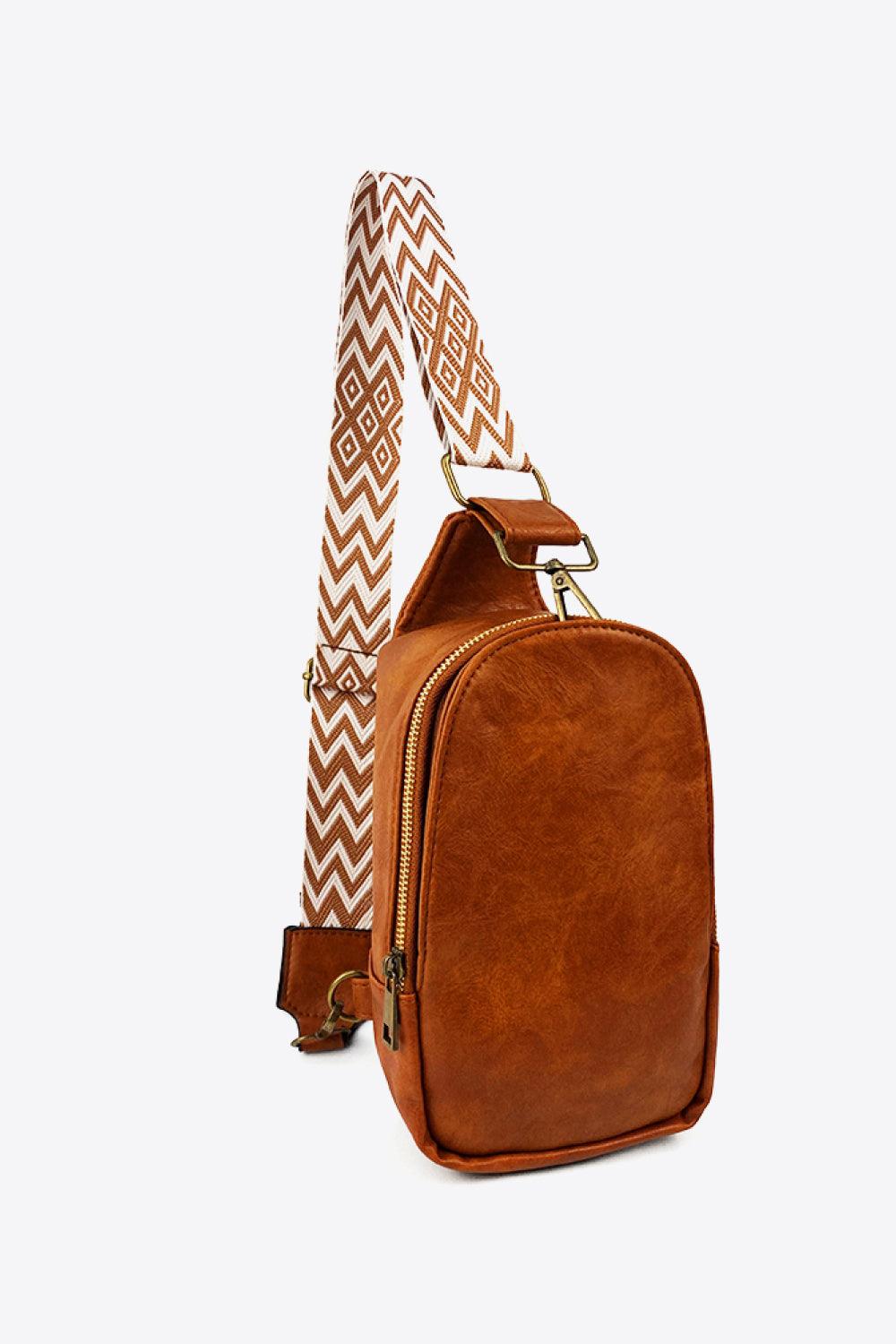 Random Pattern Adjustable Strap PU Leather Sling Bag Carauana Store