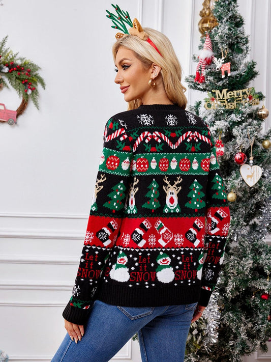 Reindeer Button Up Long Sleeve Cardigan Carauana Store
