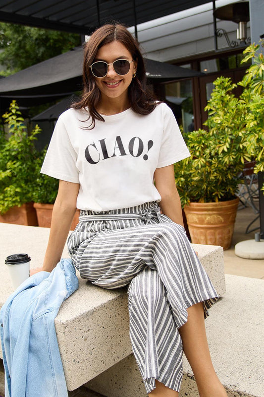Simply Love Full Size CIAO Round Neck T-Shirt Carauana Store