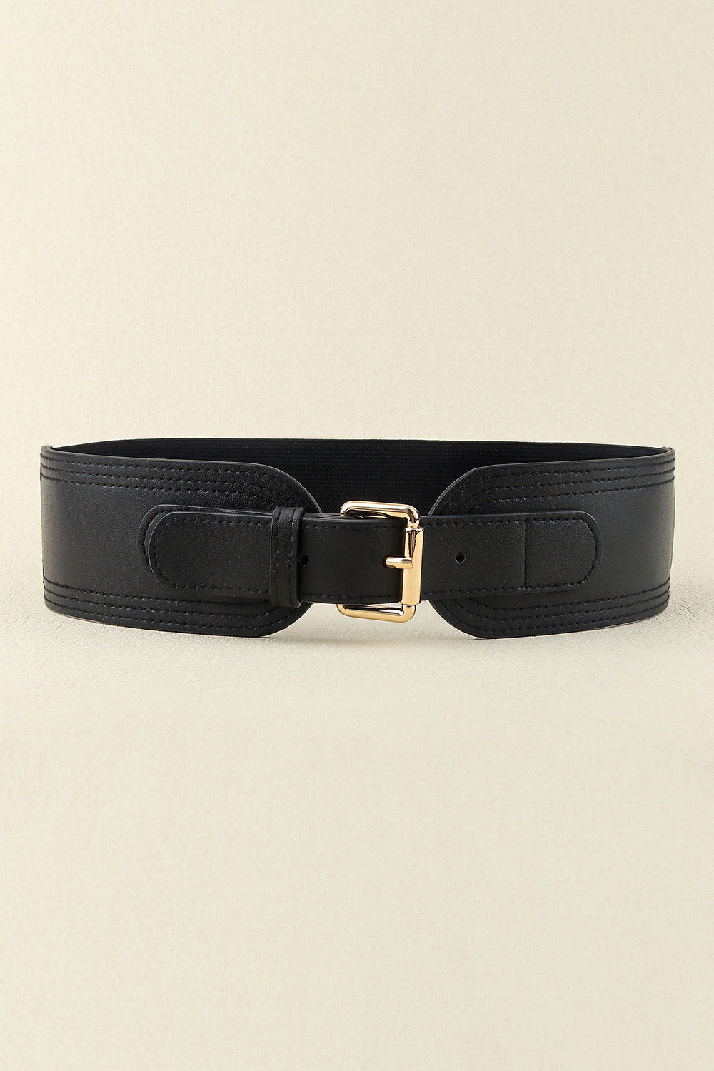 Elastic Wide PU Belt CaRaUaNa Fashion