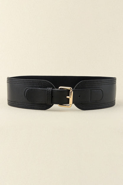 Elastic Wide PU Belt CaRaUaNa Fashion