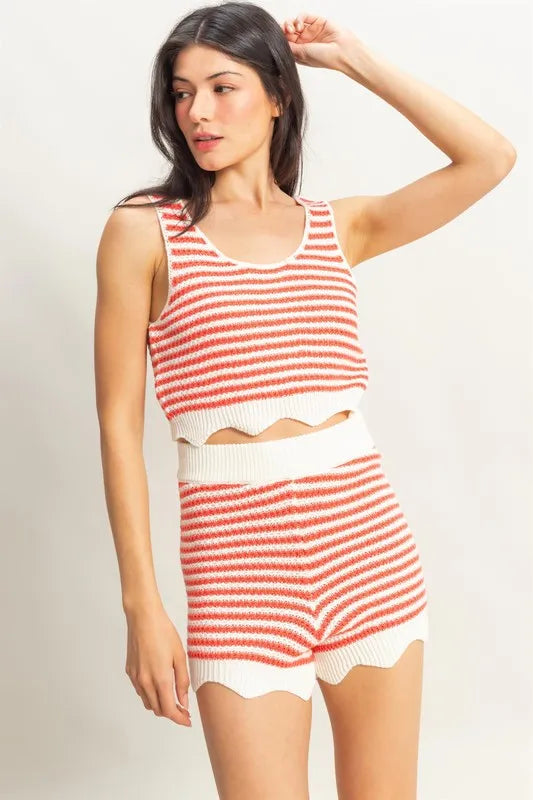HYFVE Striped Cropped Tank and Shorts Set Carauana Store