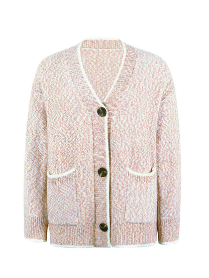 Button Down V-Neck Cardigan with Pockets Carauana Store