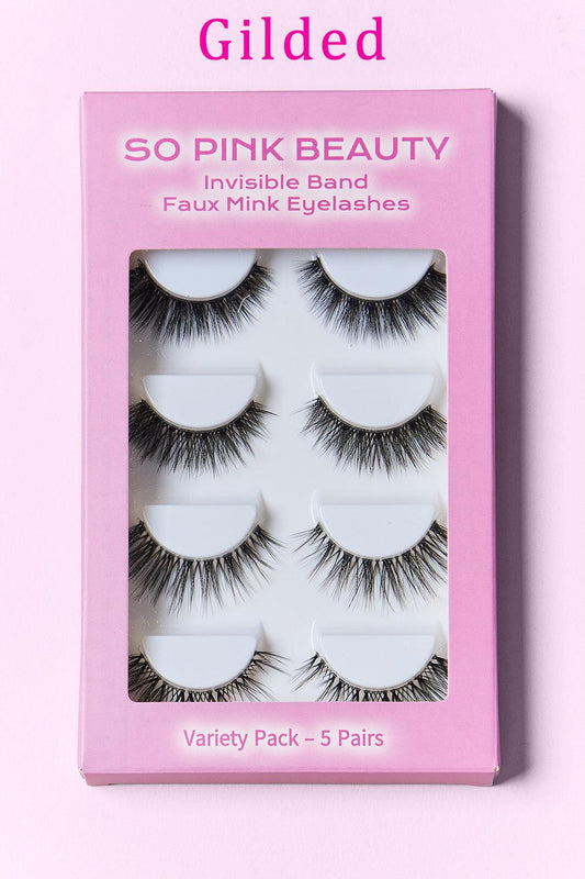 SO PINK BEAUTY Faux Mink Eyelashes Variety Pack 5 Pairs Carauana Store