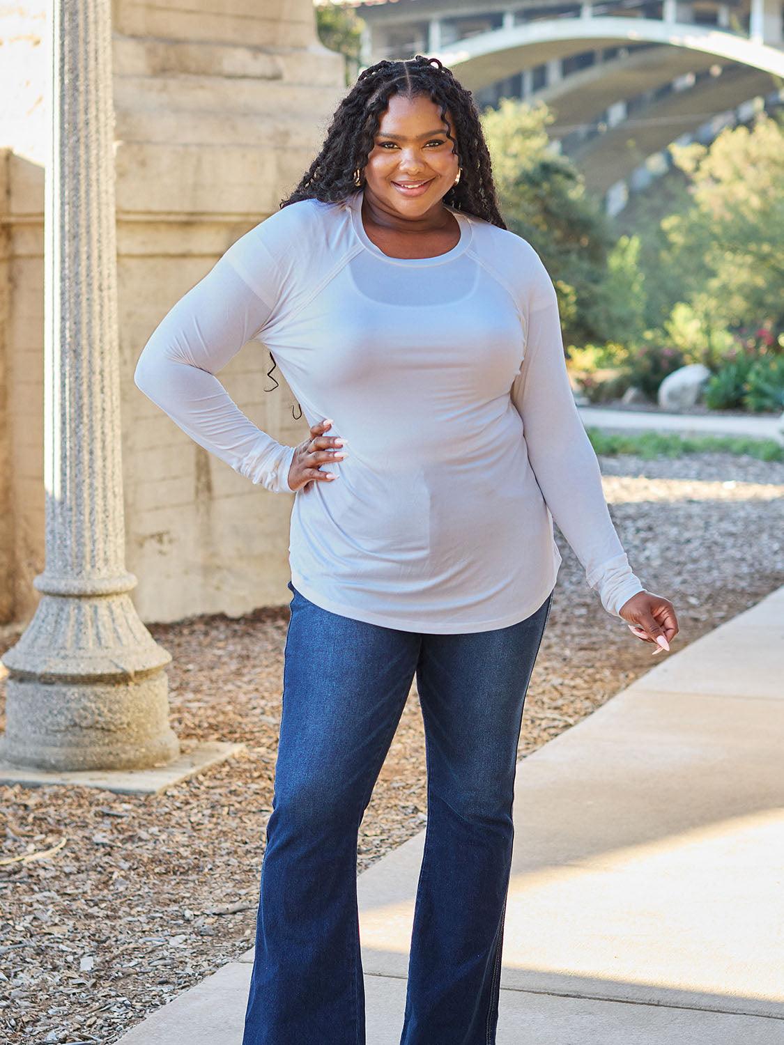 Basic Bae Full Size Round Neck Long Sleeve T-Shirt Carauana Store