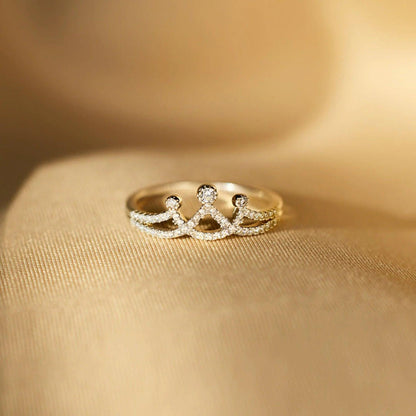 Crown Shape Inlaid Zircon 925 Sterling Silver Ring Carauana Store