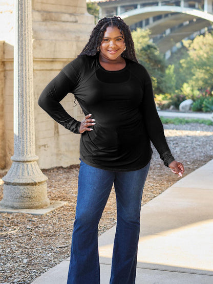 Basic Bae Full Size Round Neck Long Sleeve T-Shirt Carauana Store