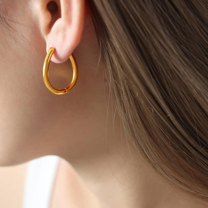 Titanium Steel Huggie Earrings Carauana Store