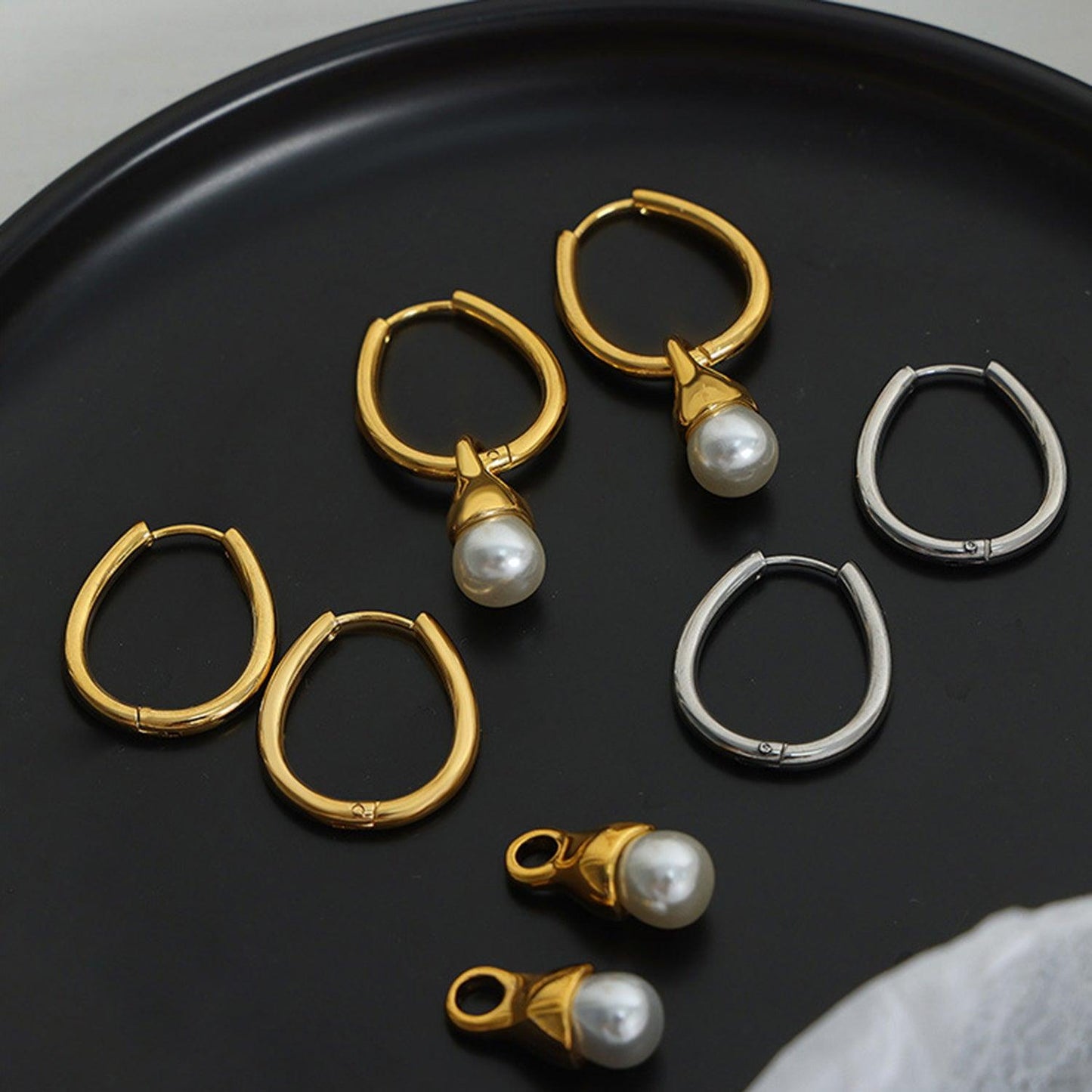 Titanium Steel Huggie Earrings Carauana Store