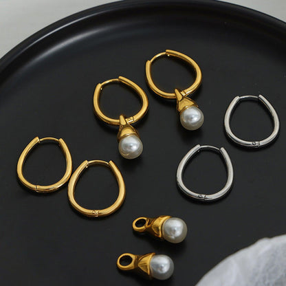 Titanium Steel Huggie Earrings Carauana Store