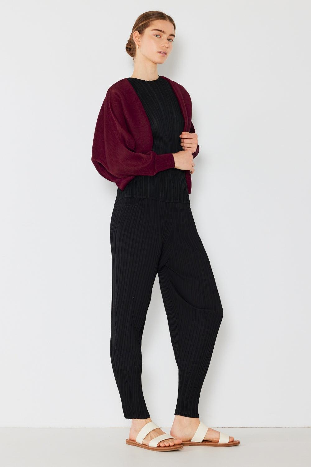 Marina West Swim Rib Pleated Puff Sleeve Bolero Cardigan Carauana Store